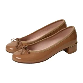 45553 - Nude Patent Leather Heel for Teen/Women by Pretty Ballerinas