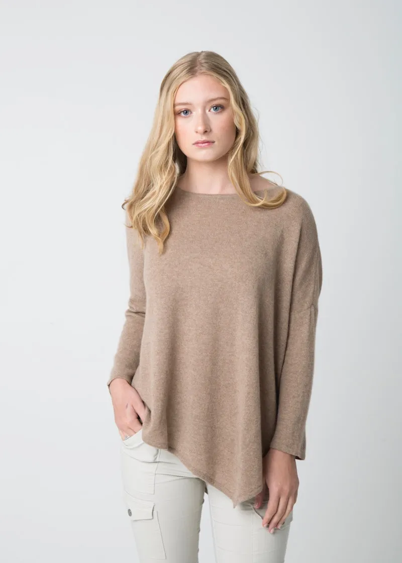 Asymmetric Cashmere Poncho