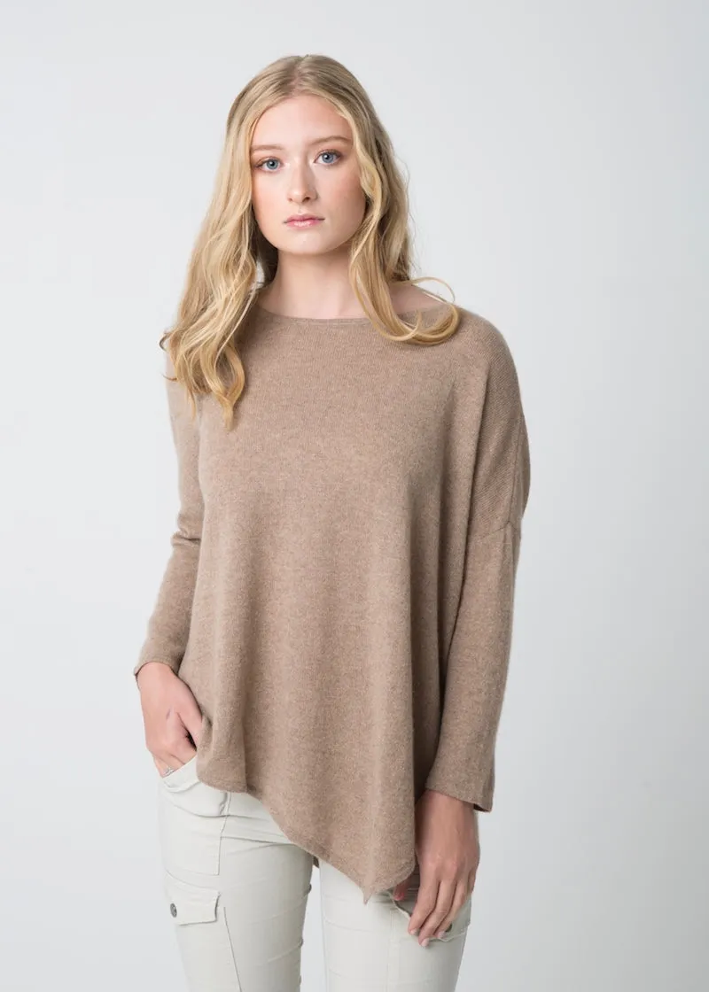 Asymmetric Cashmere Poncho