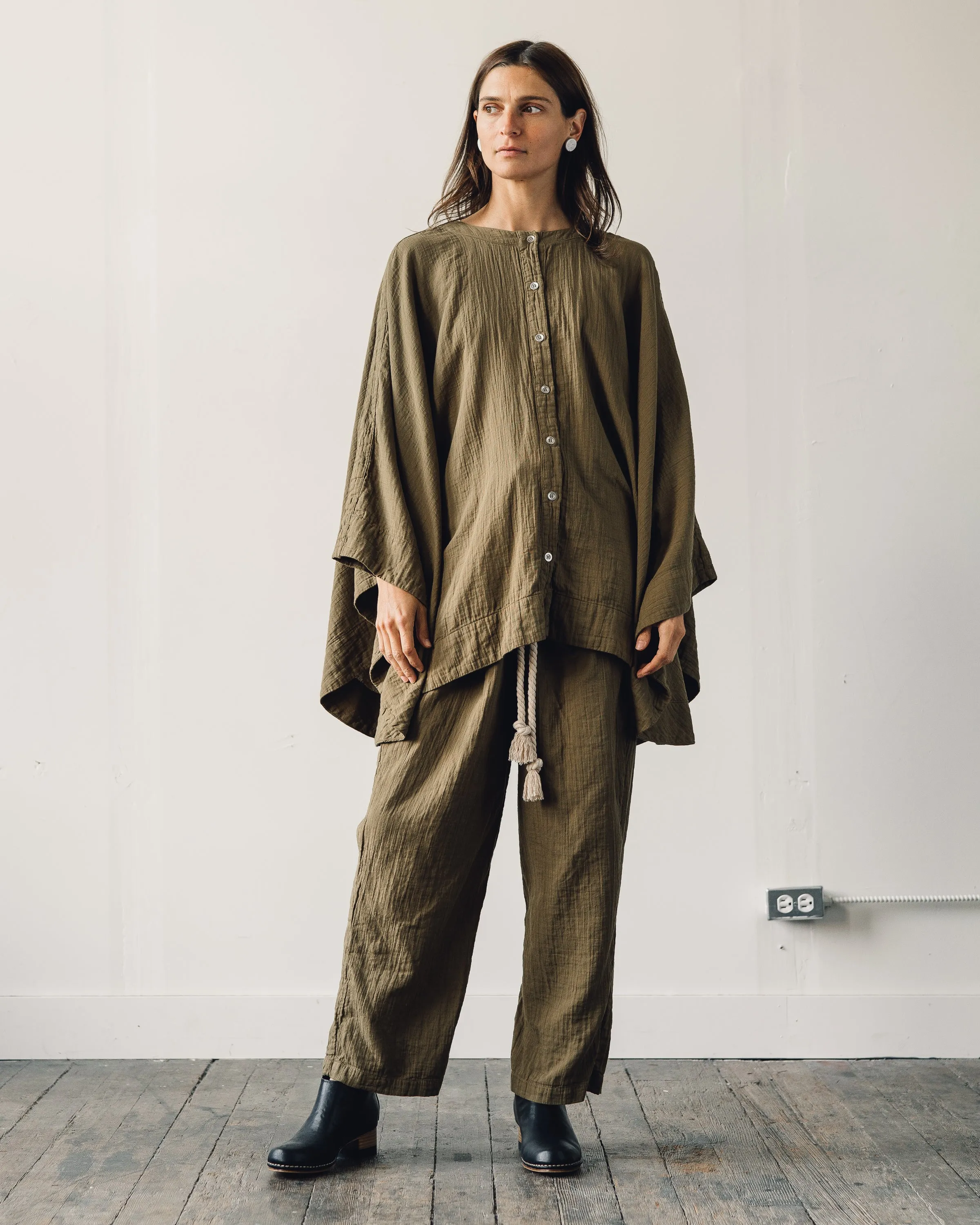 Atelier Delphine Autumn Poncho, Kelp