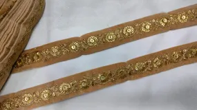 Beige Fancy Sequence Trim