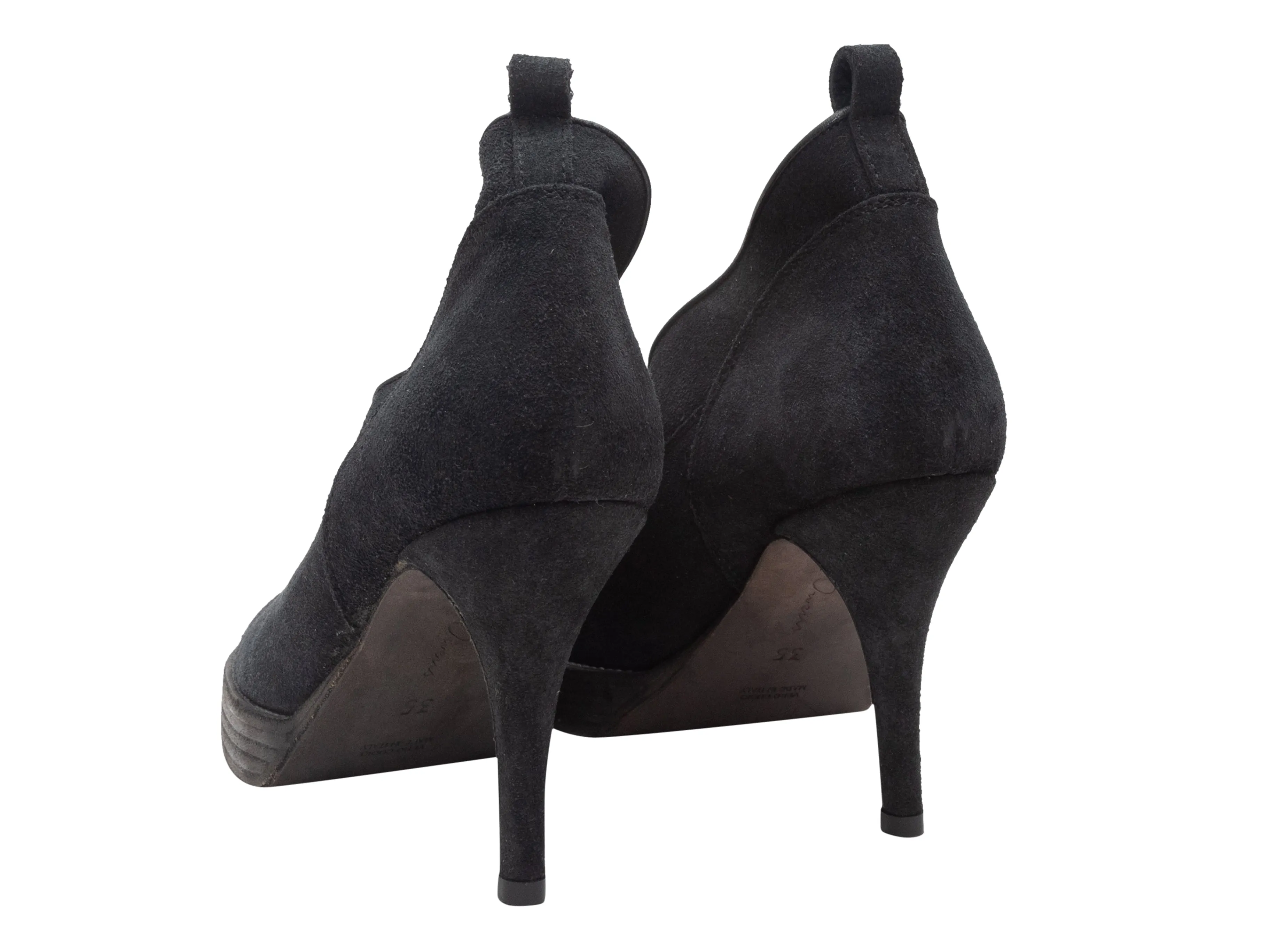 Black Rick Owens Suede Bootie Pumps Size 35