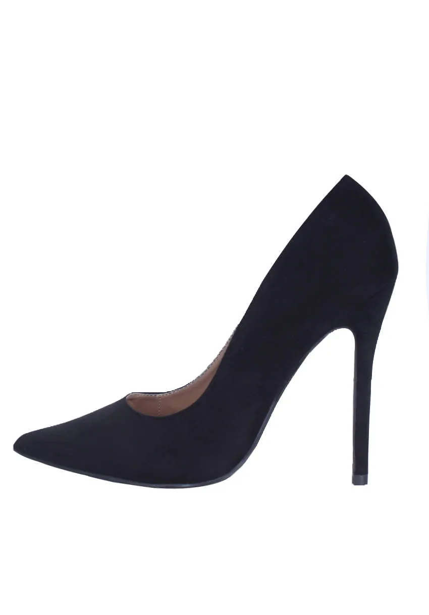 Black Suede Court Heel