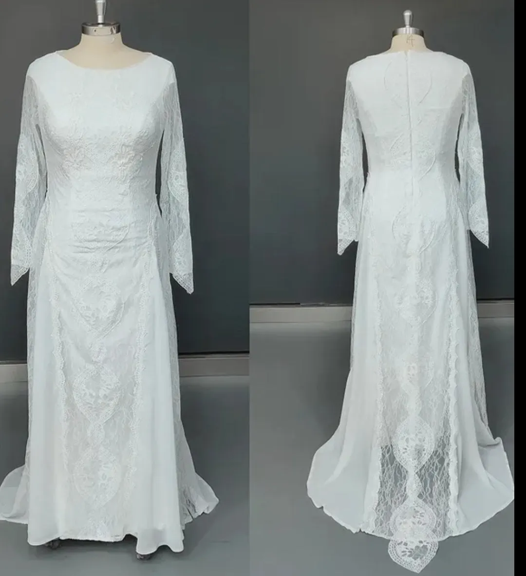 Boho Chiffon/Lace Wedding Gown All Sizes/Colors