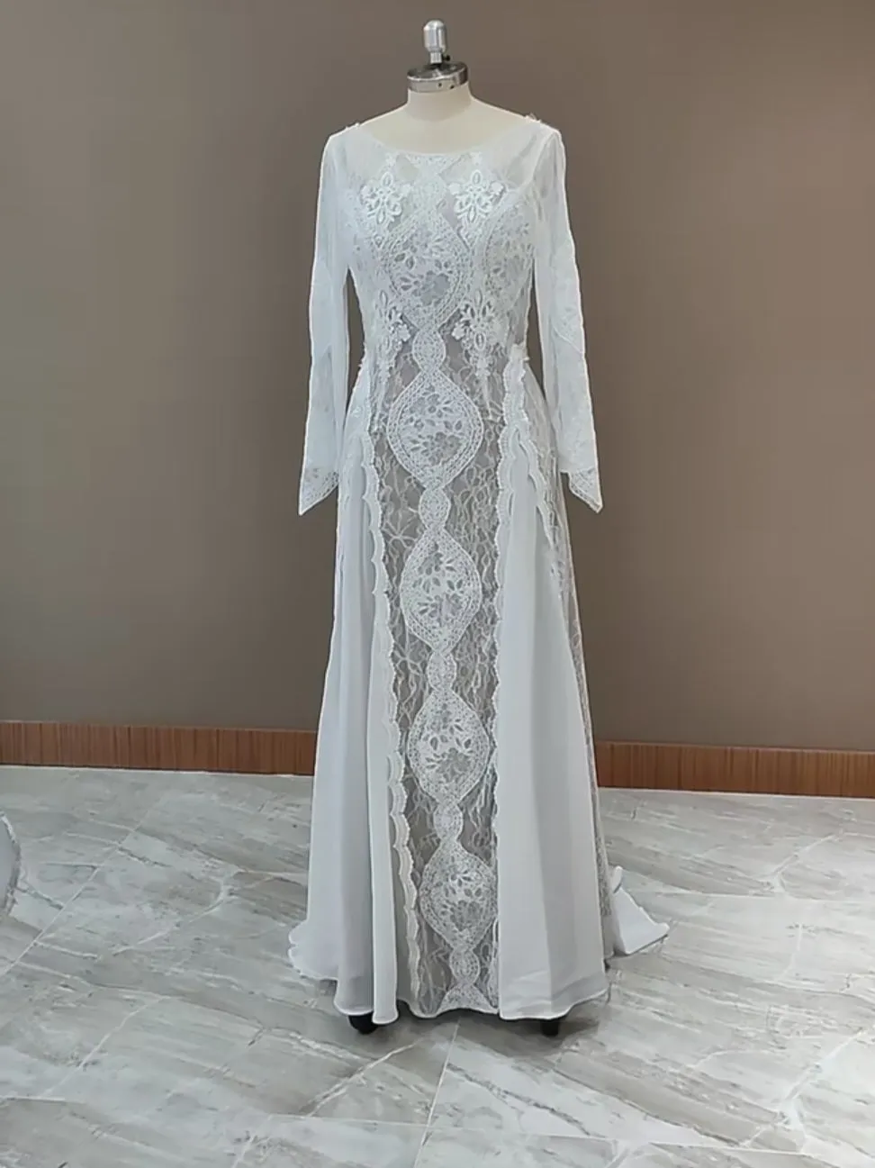 Boho Chiffon/Lace Wedding Gown All Sizes/Colors