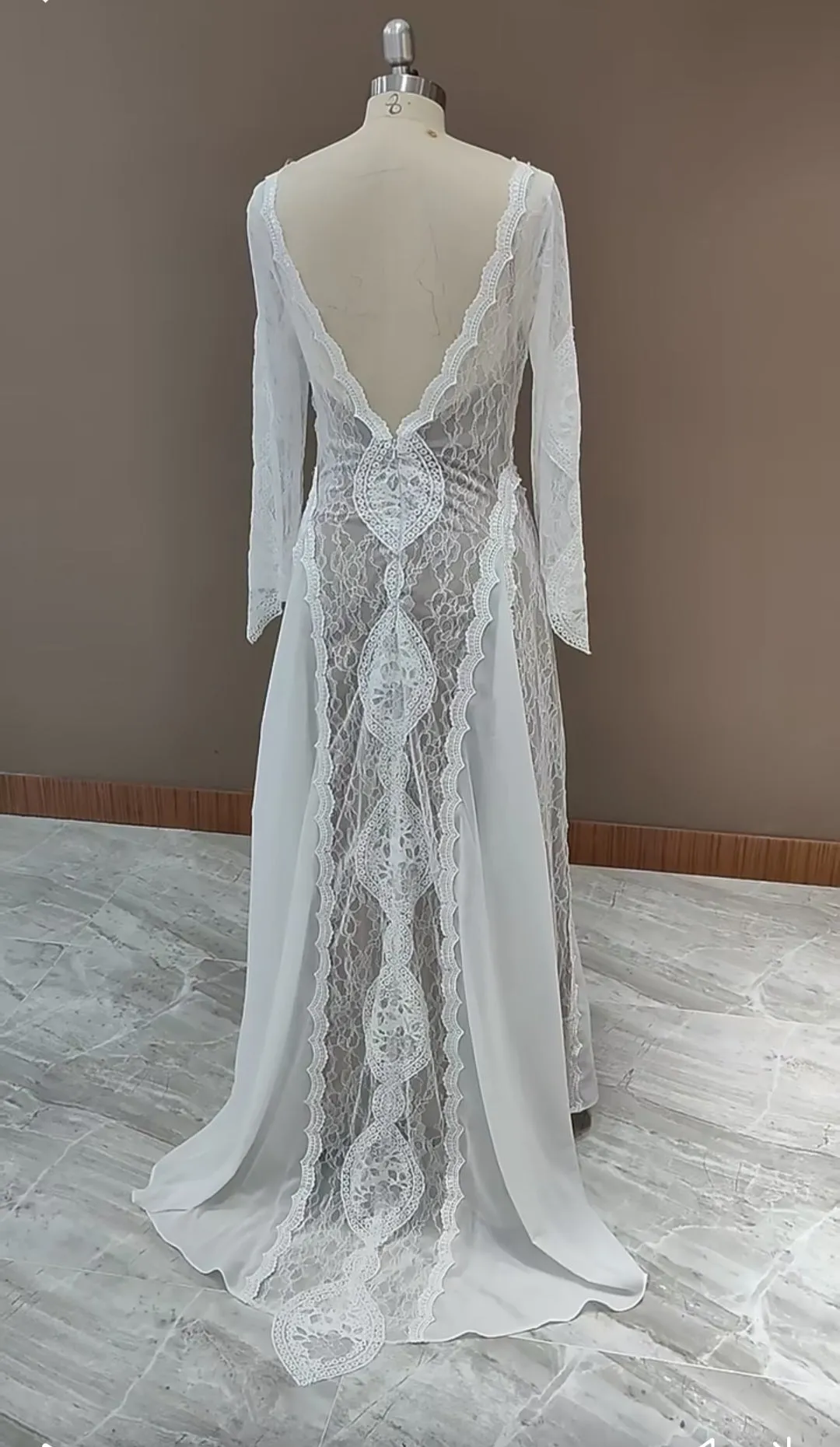 Boho Chiffon/Lace Wedding Gown All Sizes/Colors