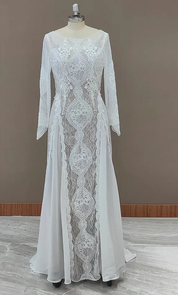 Boho Chiffon/Lace Wedding Gown All Sizes/Colors