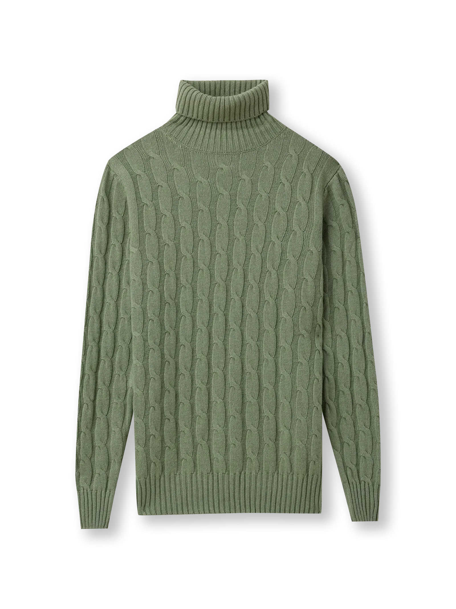 Cable Turtleneck | khaki