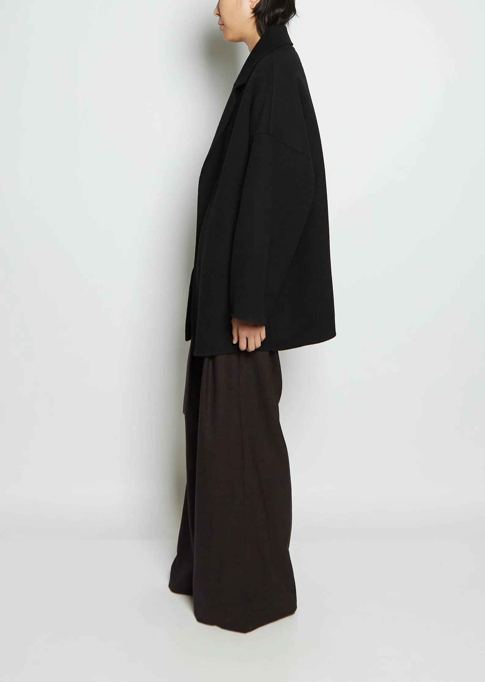 Cashmere Oversized Double Jacket — Black