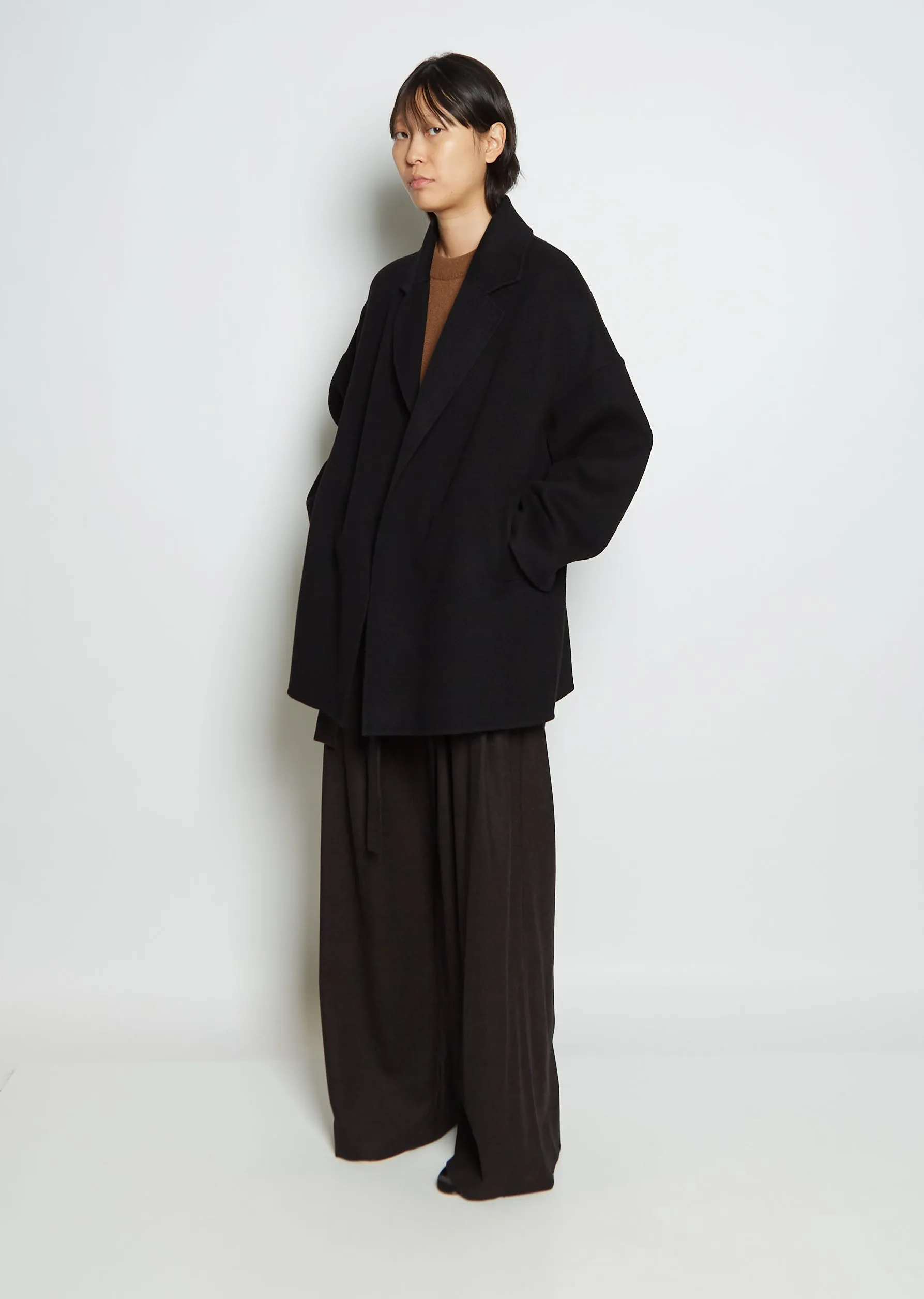 Cashmere Oversized Double Jacket — Black