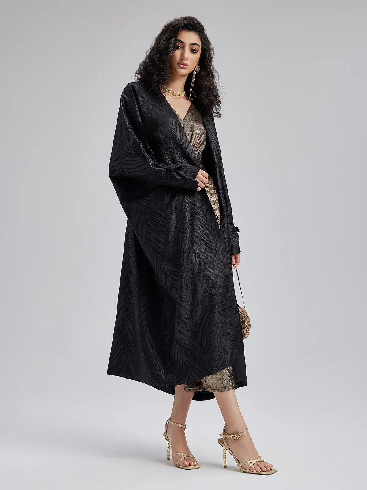 Chinese-style 3D Jacquard Loose Coat