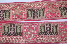 Dark Pink Embellished Zari Work