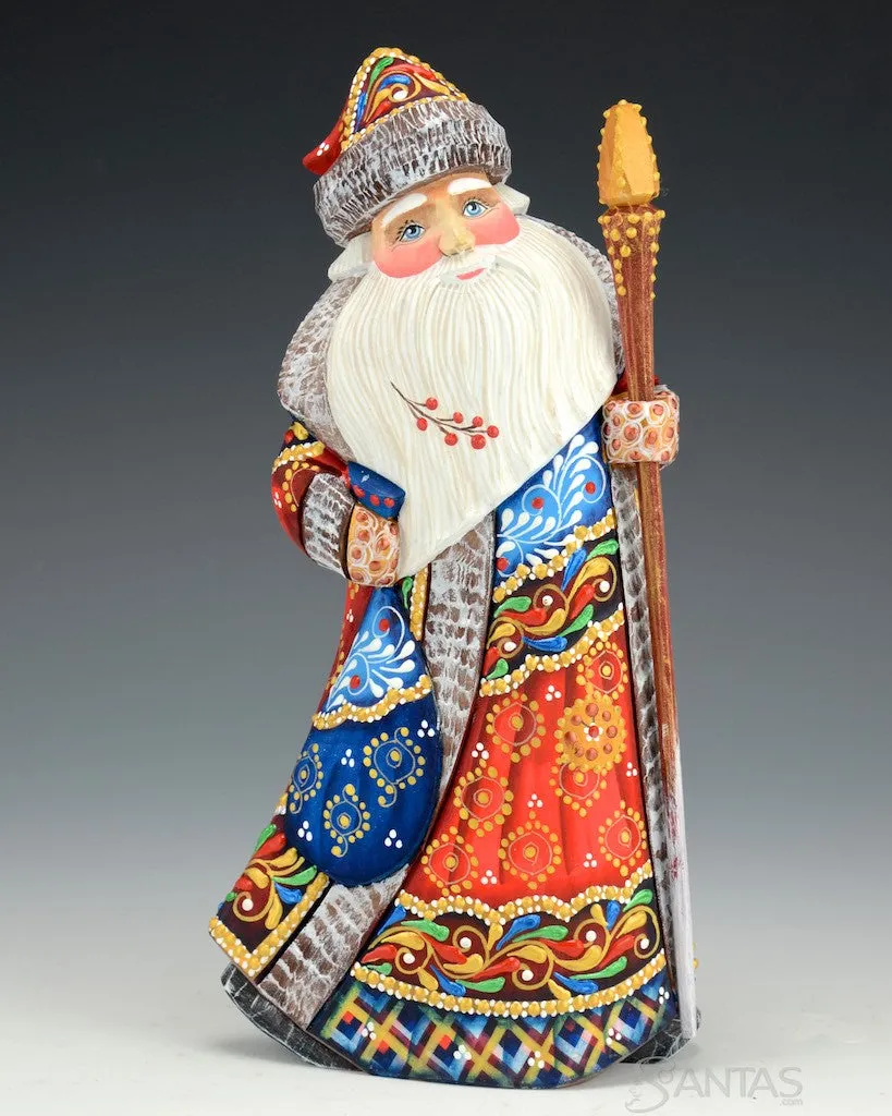 Decorative Red Elegant Santa Carving