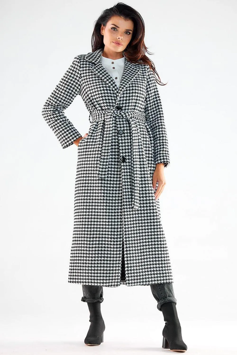 Elegant Belted Maxi Coat