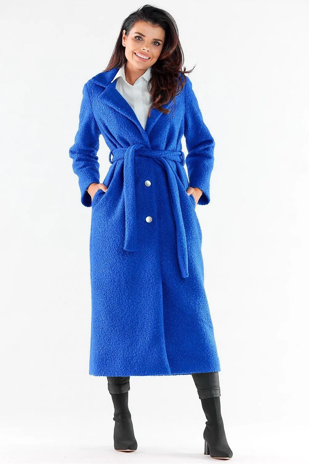 Elegant Belted Maxi Coat