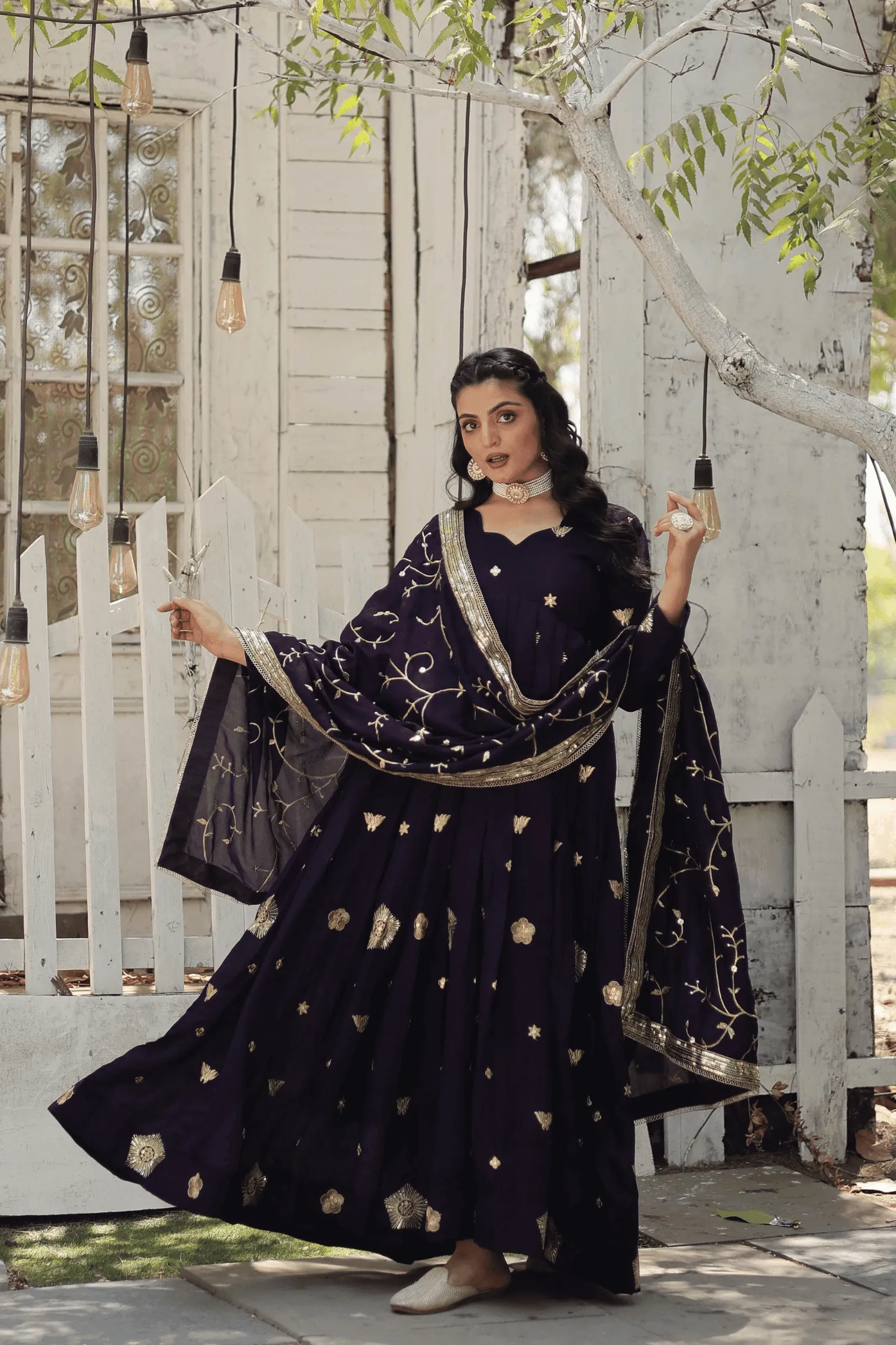 Glamwiz Sequined Anarkali Suit