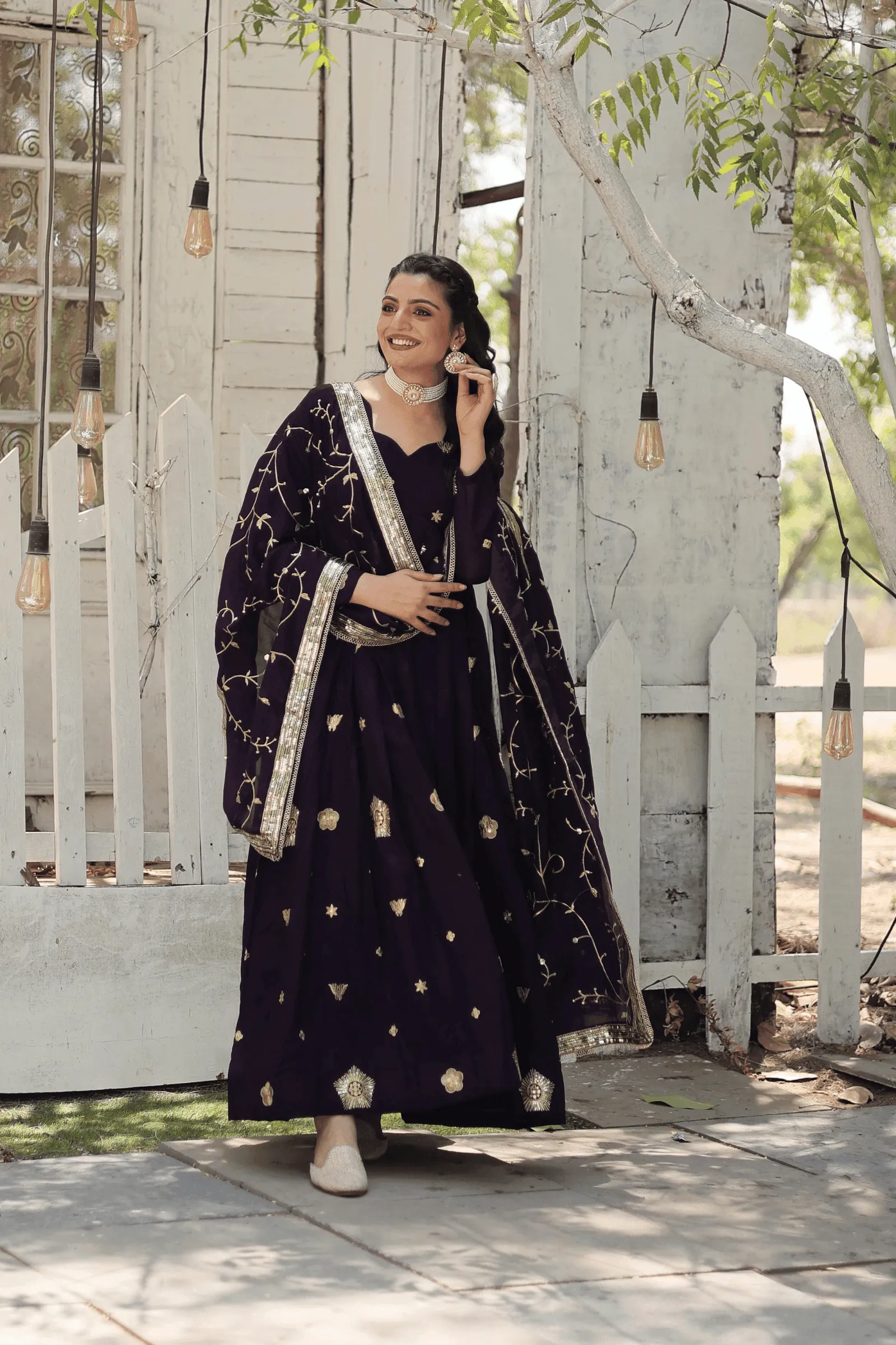 Glamwiz Sequined Anarkali Suit