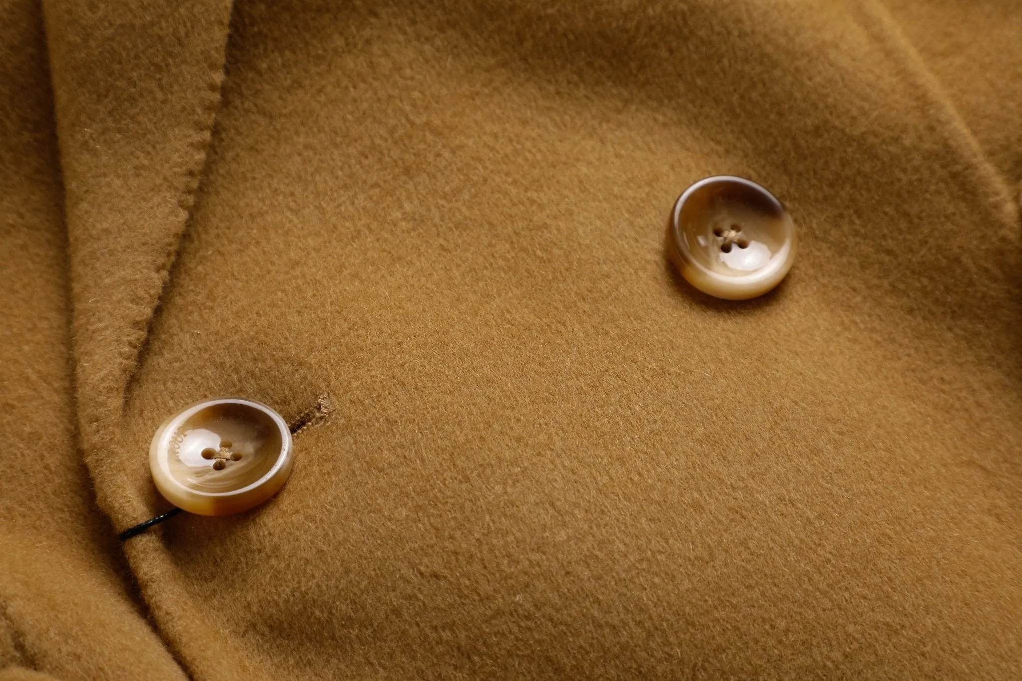 Golden Camel Round Shoulder Long Loose Cashmere Coat