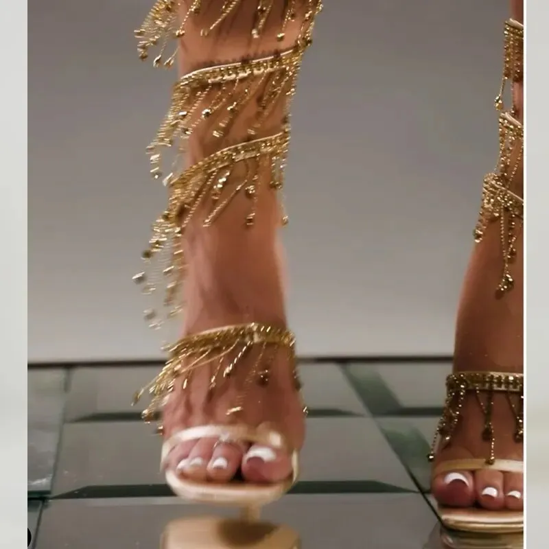 Golden Crystal High Heels