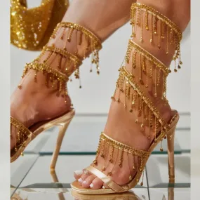 Golden Crystal High Heels