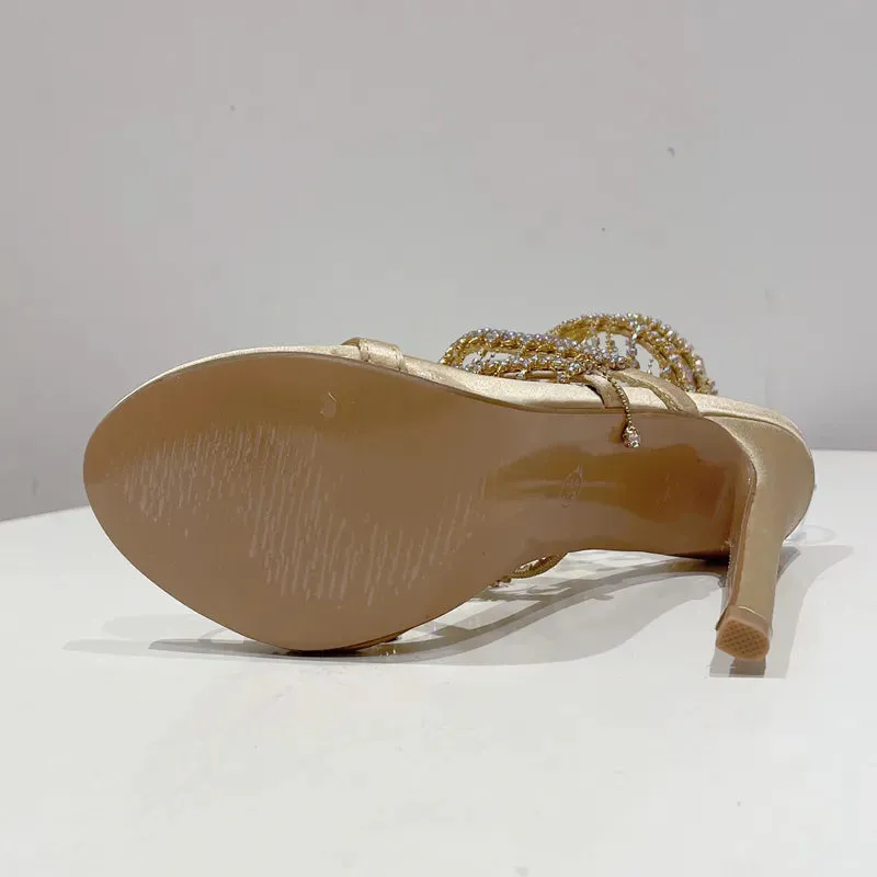 Golden Crystal High Heels