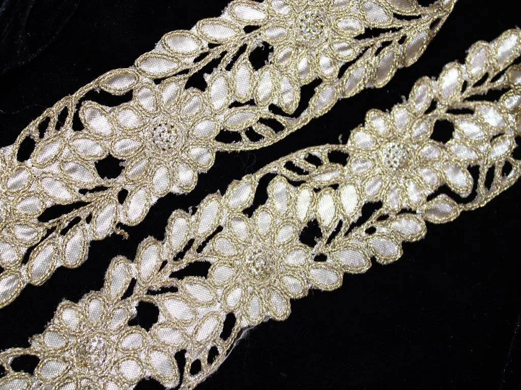 Golden Embellished Zari Work Embroidered Borders