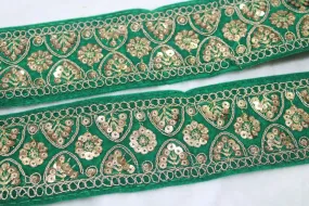 Green Fancy Sequence Work Trim