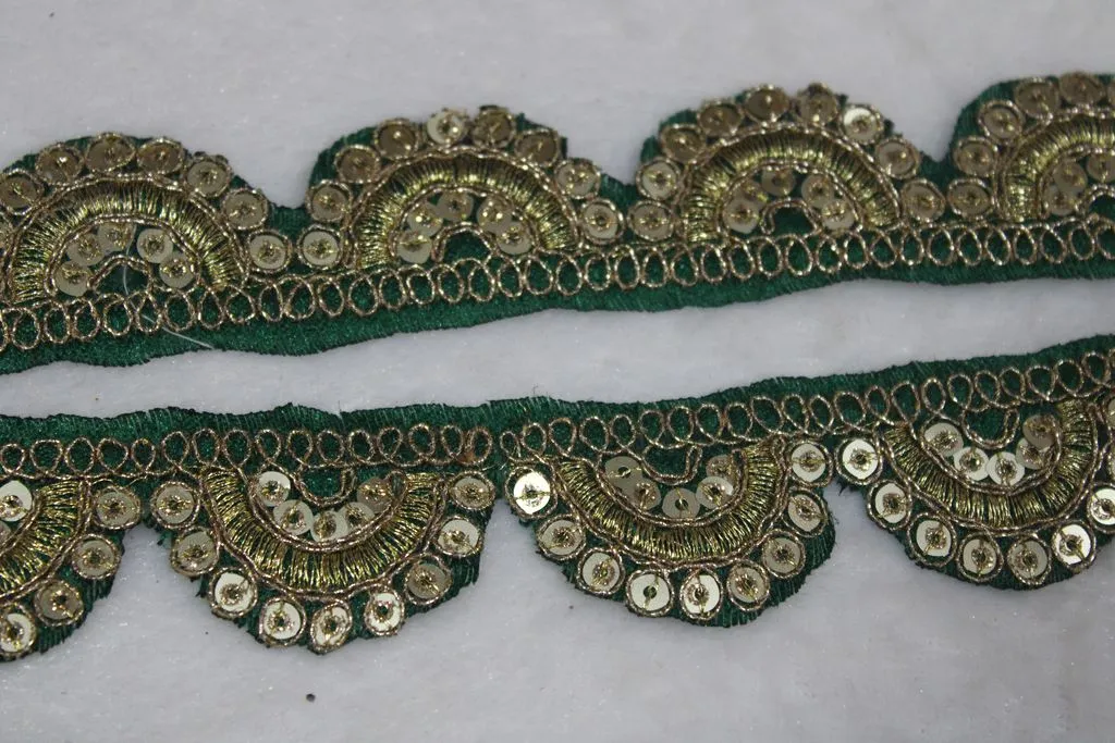 Green Scalloped Fancy Lace