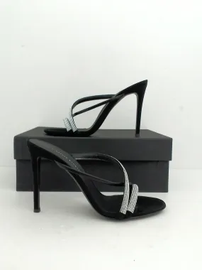 Guiseppe Zanotti Women's  Kanda Black / Silver Sandal Size 37.5