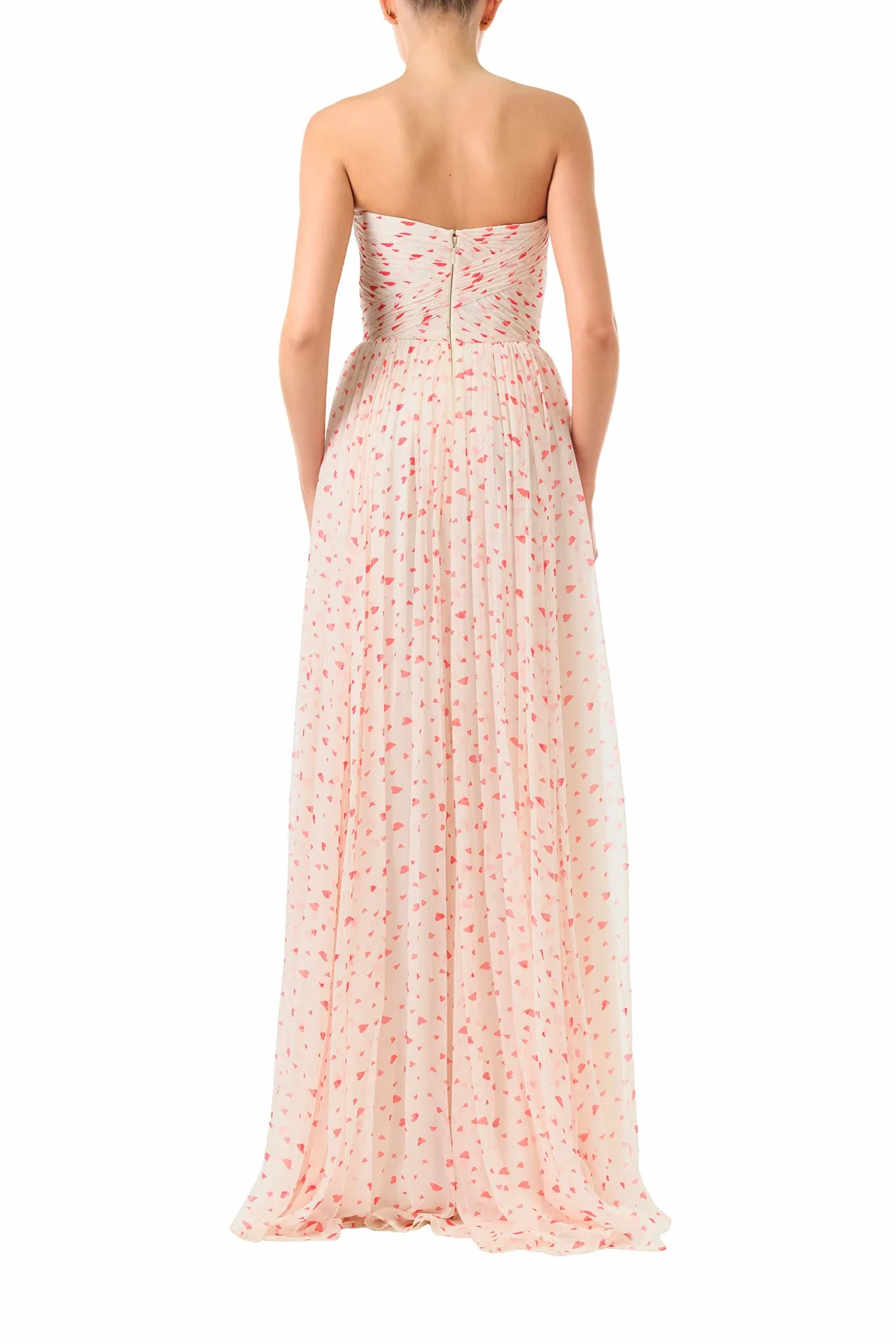 Heart Print Chiffon Gown