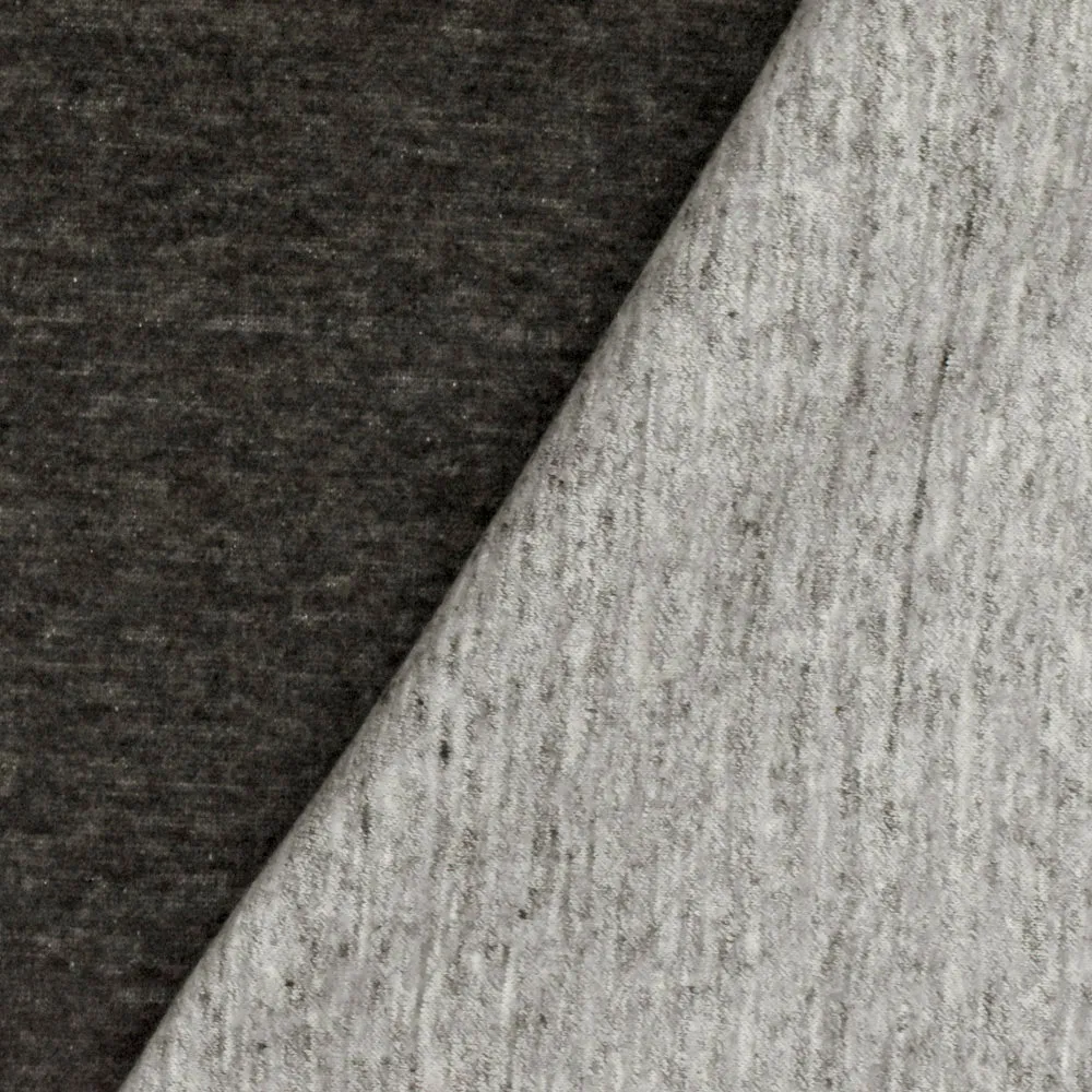 Heather Gray-Black Texture Stretch Double Knit Fabric