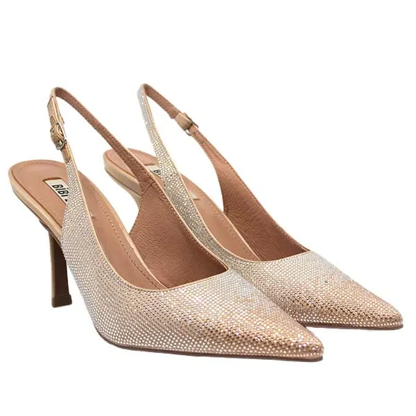 Idalia Champagne | Embellished Slingback Pump