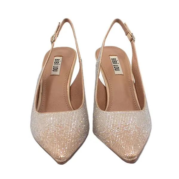 Idalia Champagne | Embellished Slingback Pump