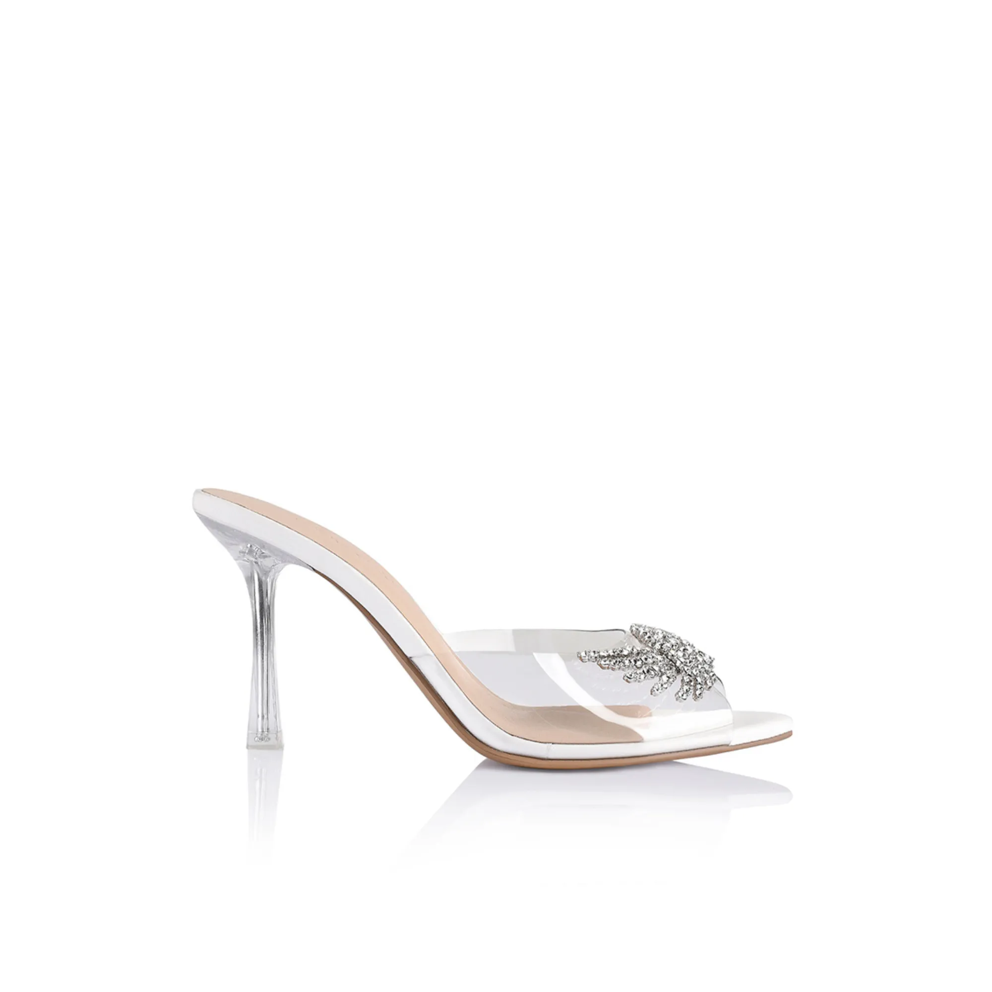 Isabella Sandal Lucite & White Leather