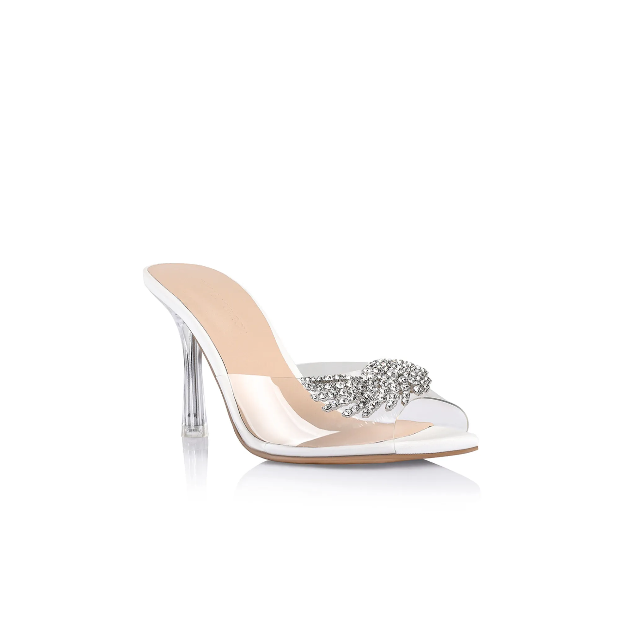 Isabella Sandal Lucite & White Leather