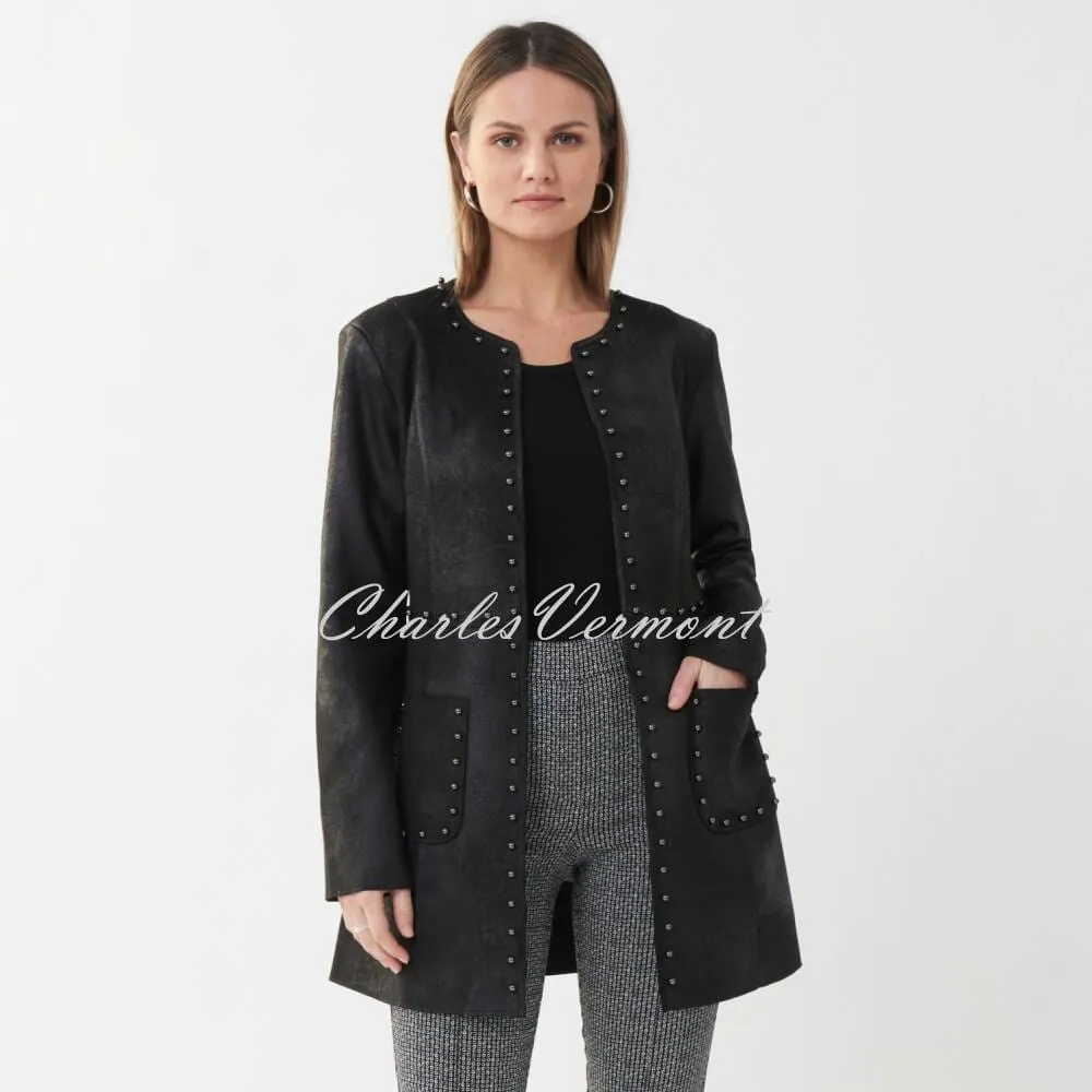 Joseph Ribkoff Faux Suede Jacket - Style 223932 (Black)