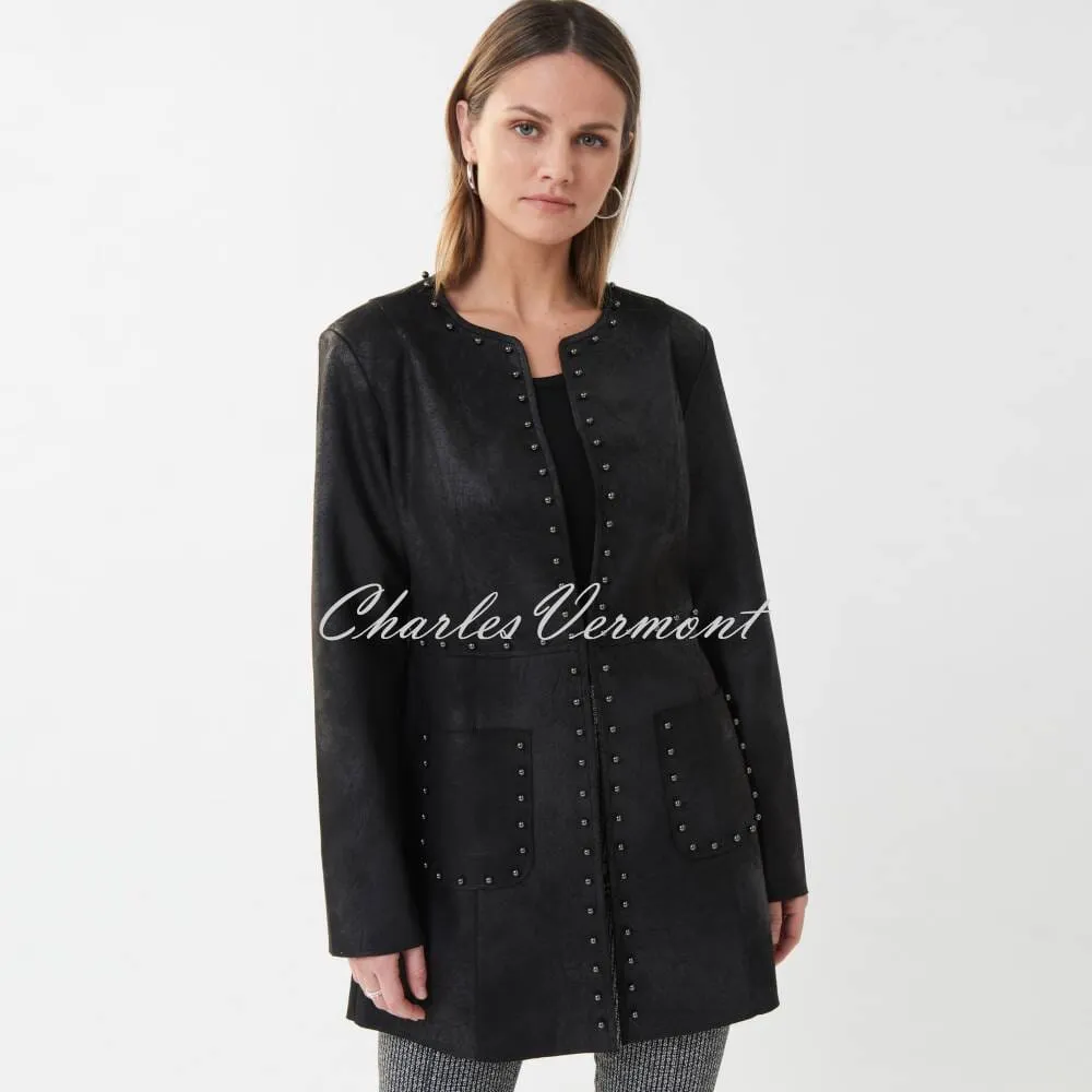 Joseph Ribkoff Faux Suede Jacket - Style 223932 (Black)