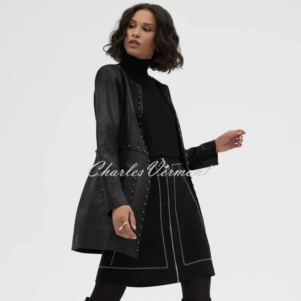 Joseph Ribkoff Faux Suede Jacket - Style 223932 (Black)