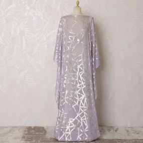 Lavender Dream Silk Chiffon Dirac Fabric - 140cm Width - Glimmering Gold Lurex - 3.5 Mtrs Elegance -D18311