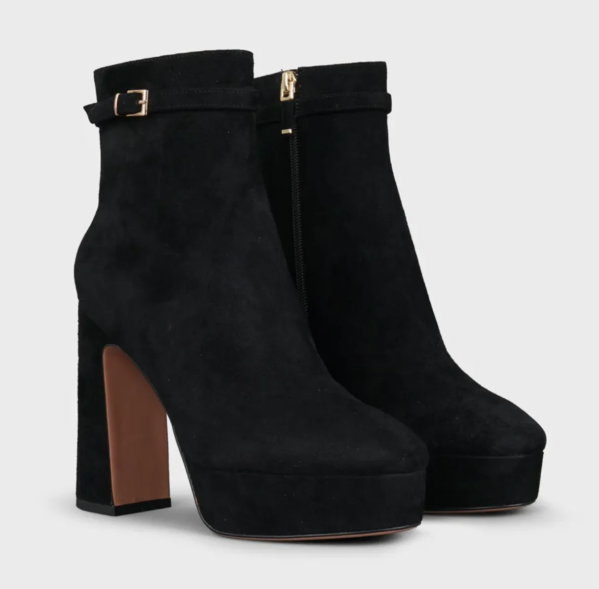 Lola Cruz Bolbec Black Suede Platform Heeled Boots