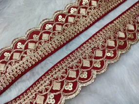 Maroon Fancy Zari Trim