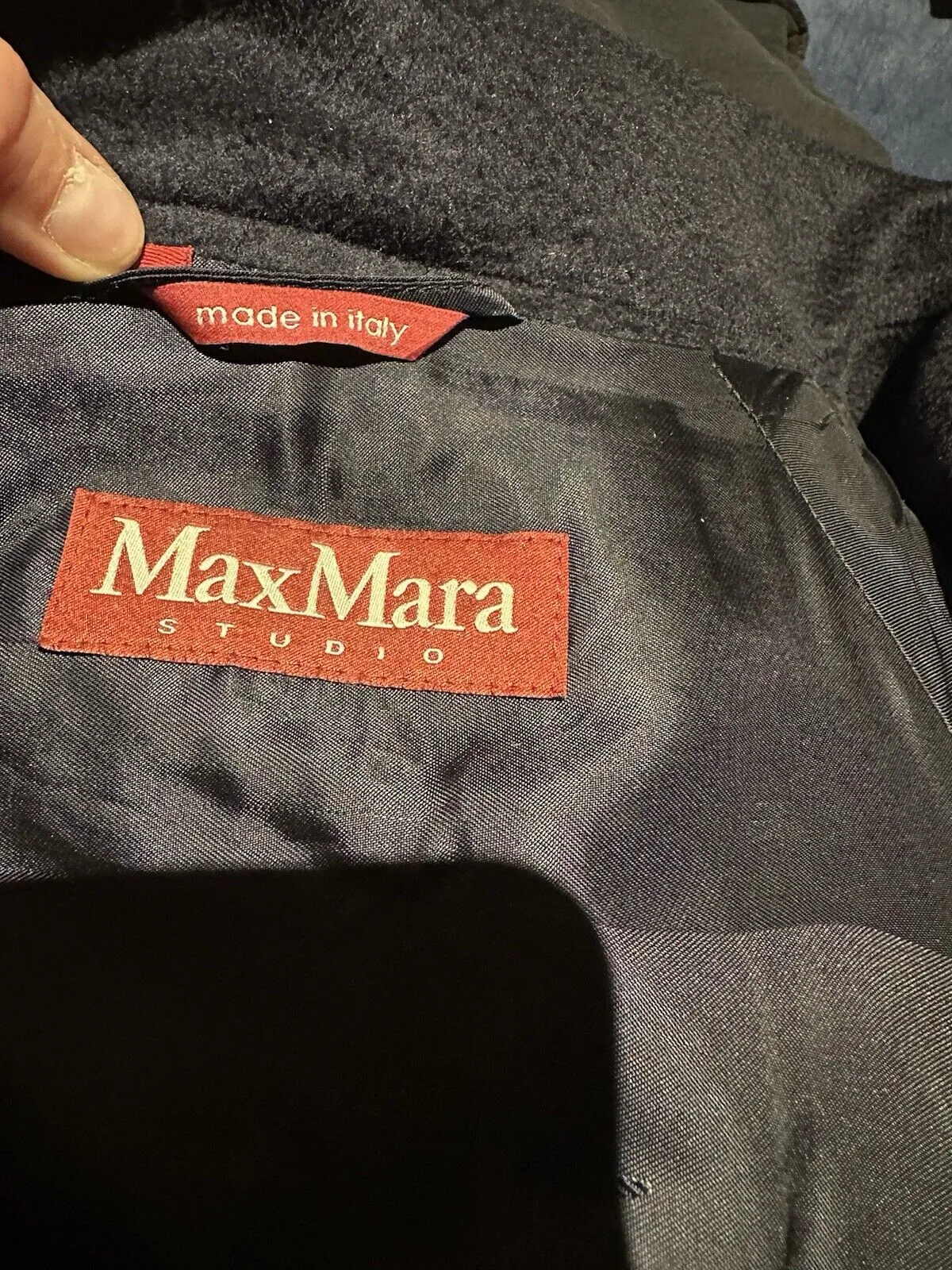 Max Mara navy virgin wool & cashmere coat size UK8/US4