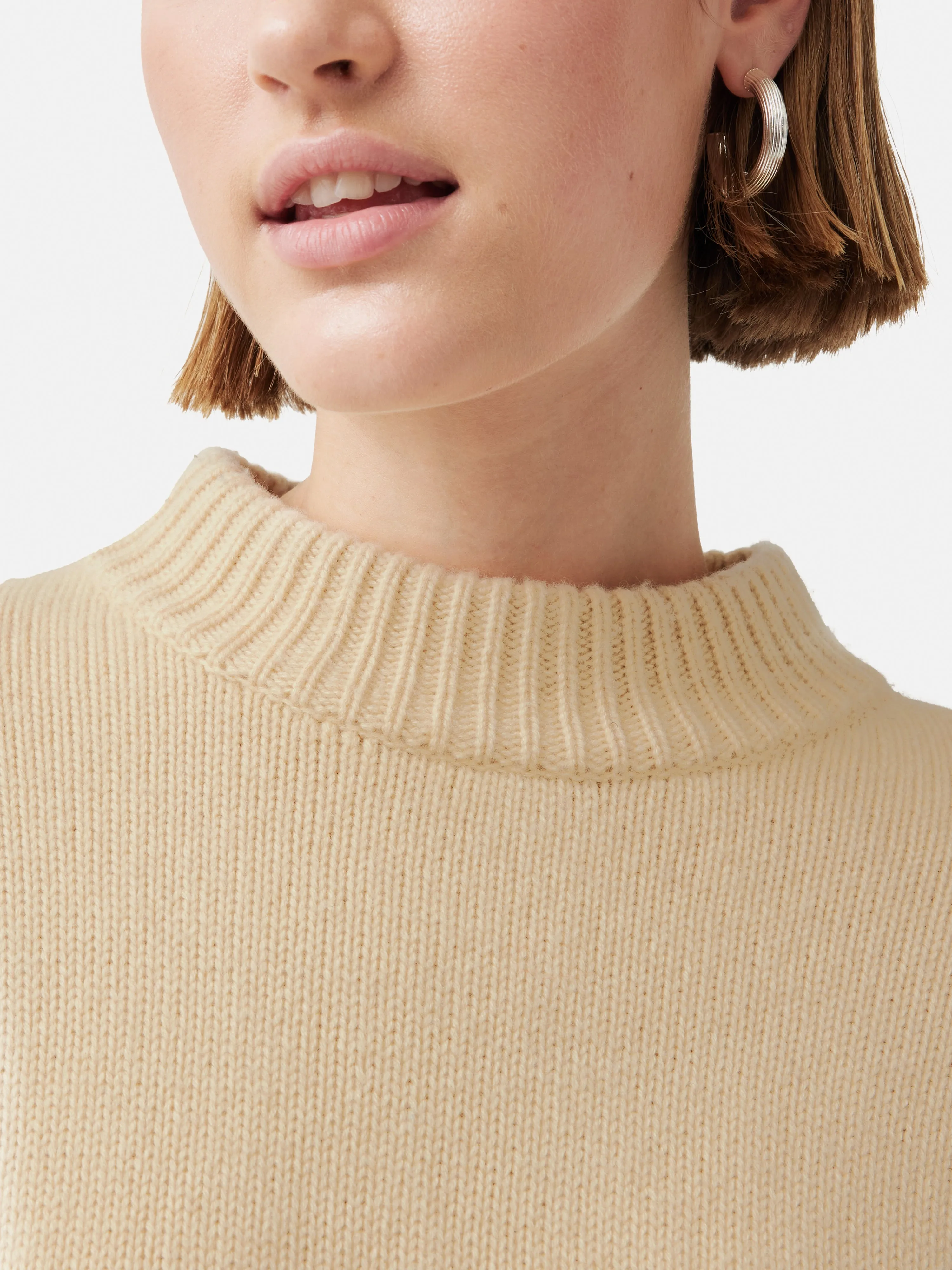 Merino Cashmere Boyfriend Crew | Cream