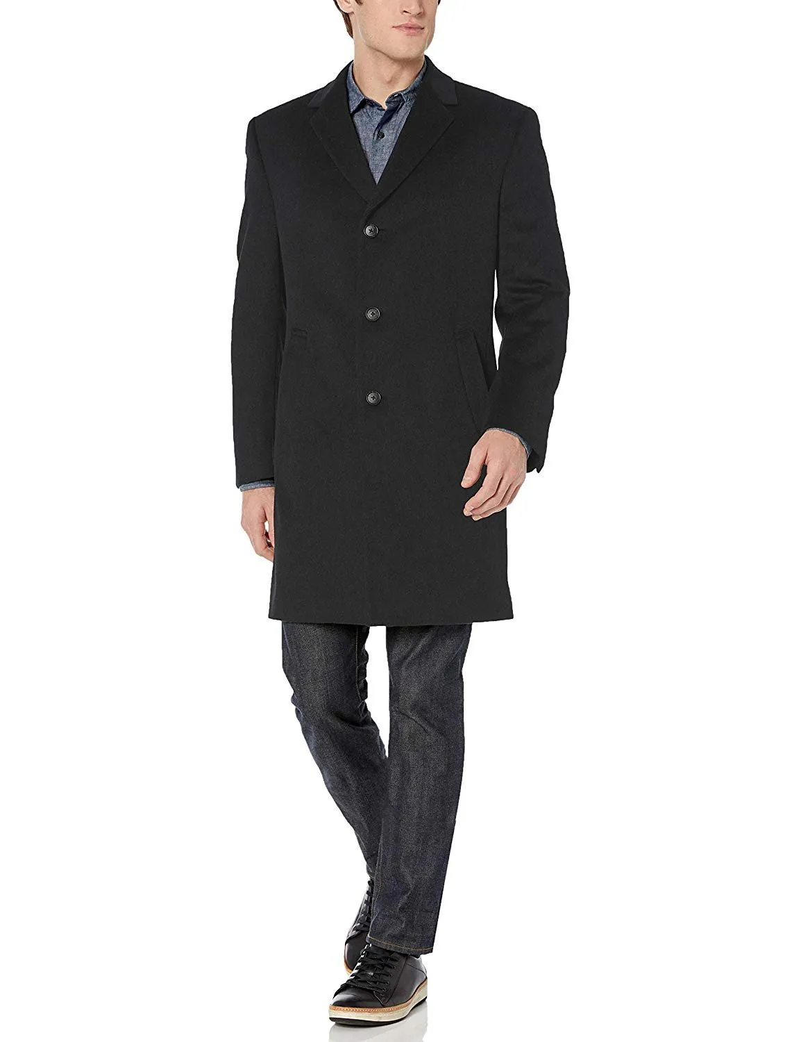 Michael Kors Men's Single Breasted Wool/Cashmere Madison Topcoat