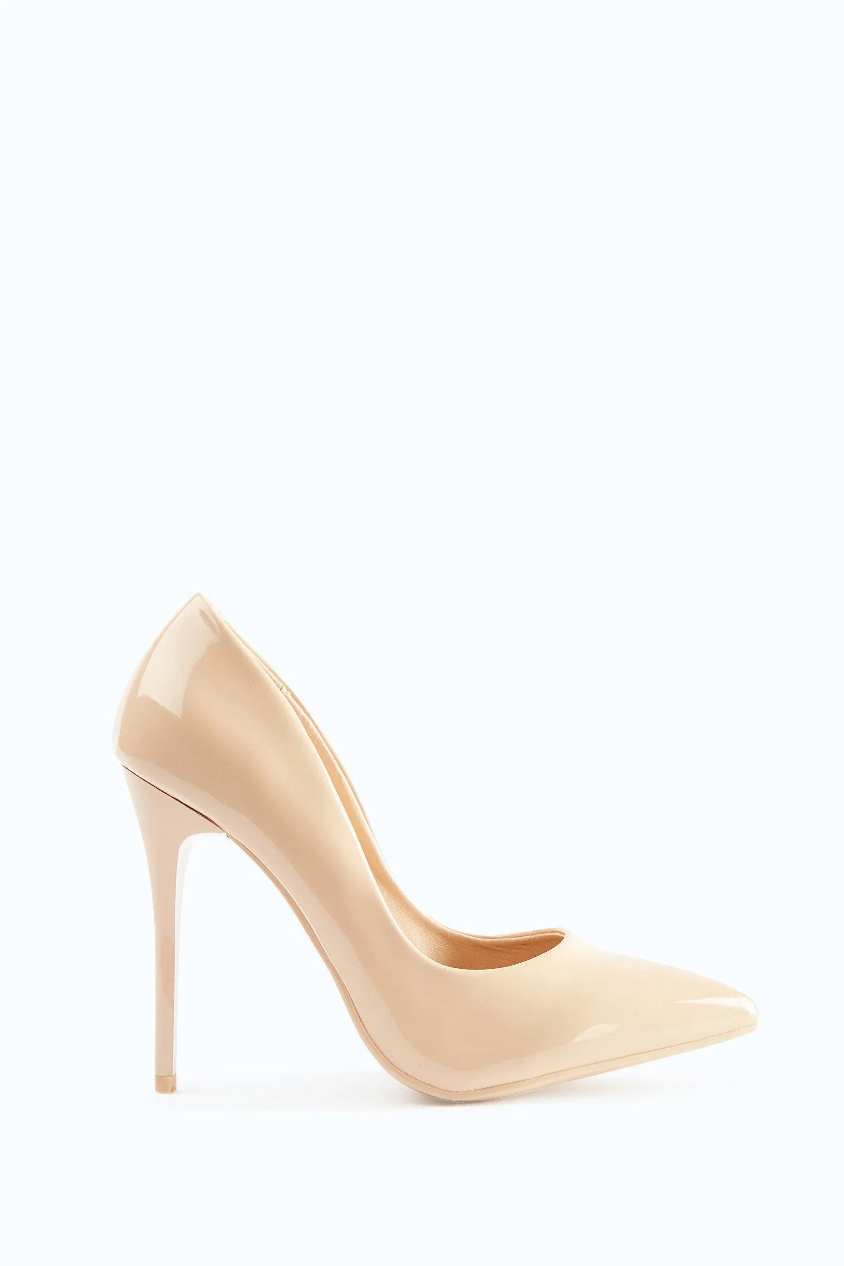 Nude Patent Pointed Stiletto Heels