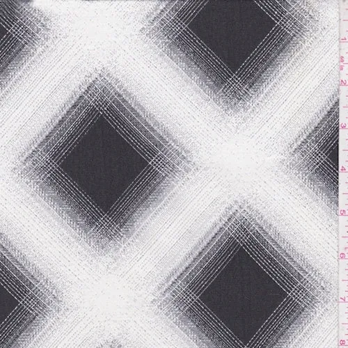 Off White/Black Shadow Lattice Jacketing Fabric