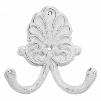 Ornate White Double-Hook