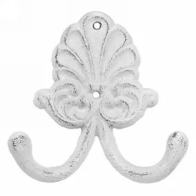 Ornate White Double-Hook