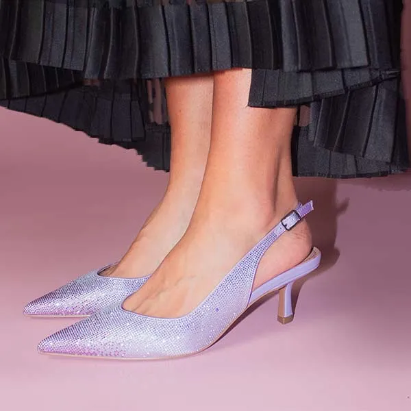 Paula Lilac | Embellished Slingback