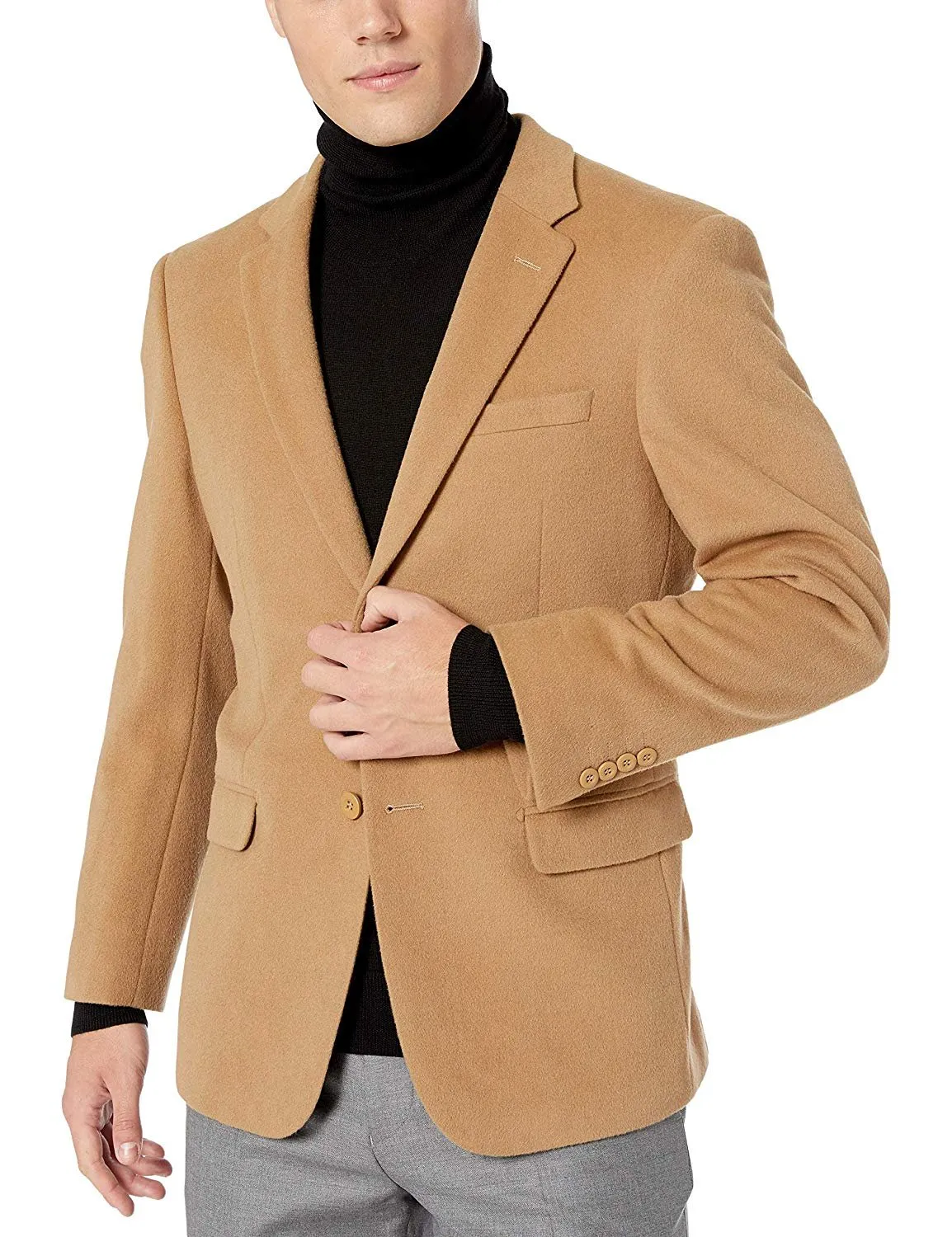 Prontomoda Men's 2 Button Luxury Wool Cashmere Sport Coat - Colors